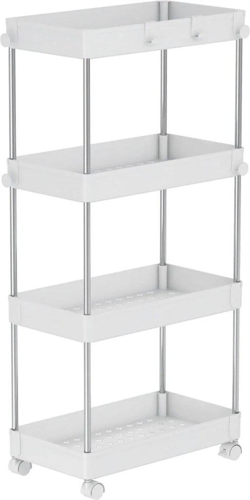 Etajera ALIOL TIP 3, alb, metal/plastic, 40x22x85 cm