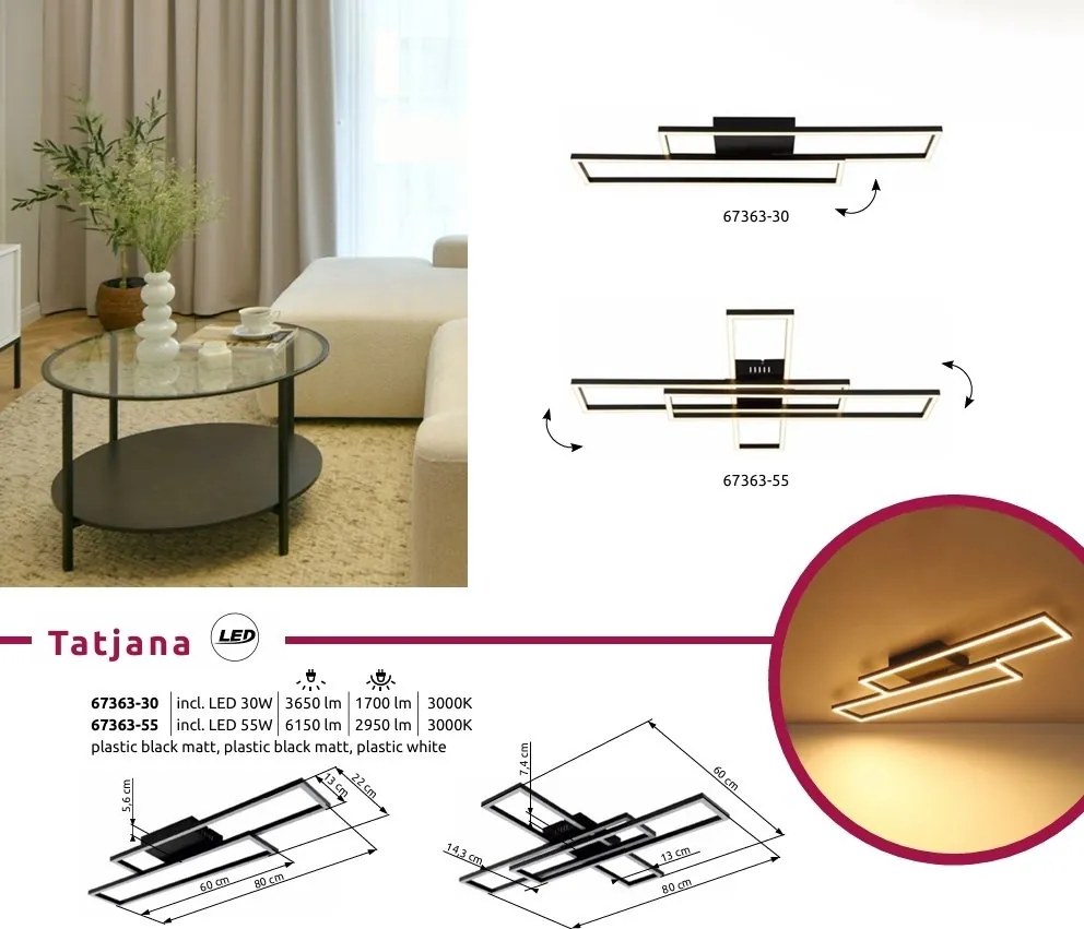Plafoniera LED design geometric TATJANA