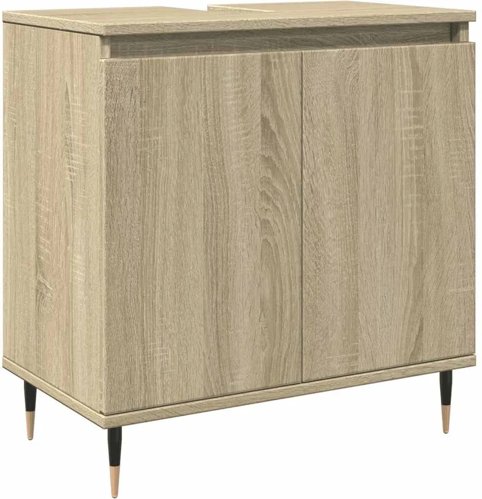 vidaXL Dulap de baie, stejar sonoma, 58x33x60 cm, lemn prelucrat