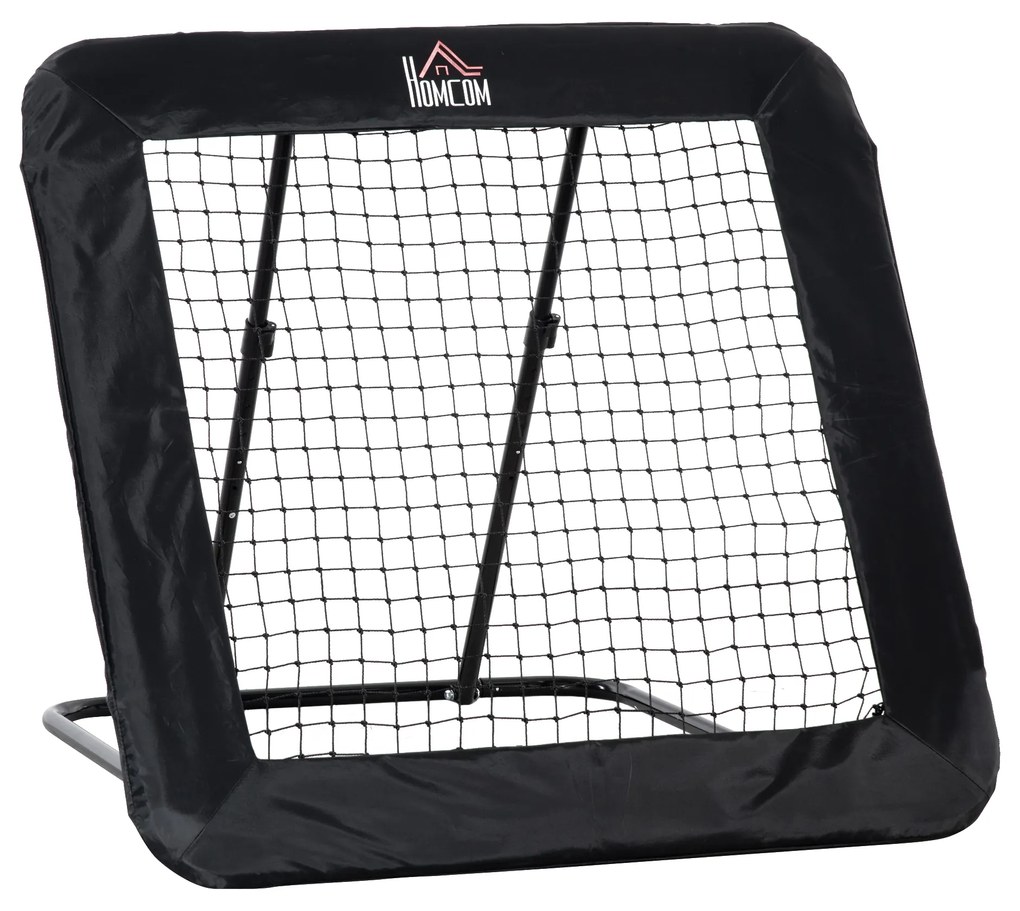 HOMCOM Rebounder Pliabil și Reglabil pentru Fotbal, Baseball și Volei, Plasă de Fotbal, 128x118x108-120 cm, Negru | Aosom Romania