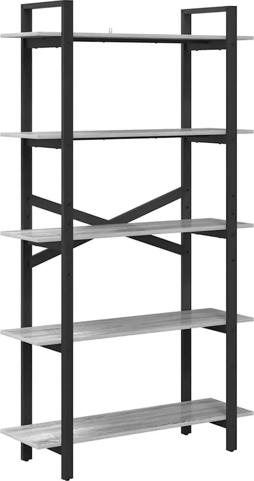 vidaXL Raft pentru cărți Gri Sonoma 100 x 33,5 x 178 cm Lemn compozit