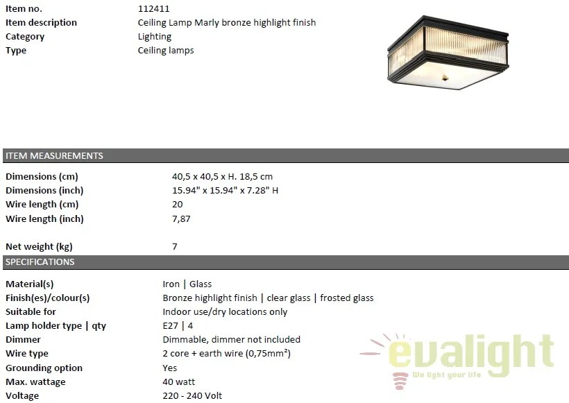 Plafoniera design LUX Marly bronz 112411 HZ