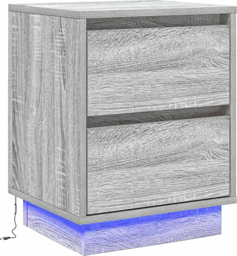 vidaXL Dulap de noapte cu sertar Gri 39 x 34,5 x 50 cm Lemn compozit