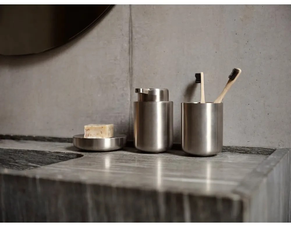 Săpunieră argintiu-mat din oțel inoxidabil Ume – Zone