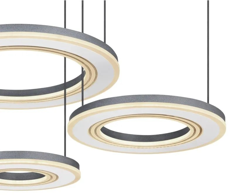 Lustra LED suspendata cu telecomanda design modern Blasius negru, alb 100cm