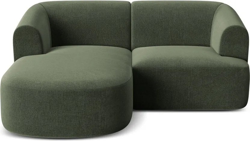 Colțar verde cu tapițerie din catifea (cu colț pe partea stângă/cu șezlong) Campi – Cosmopolitan Design