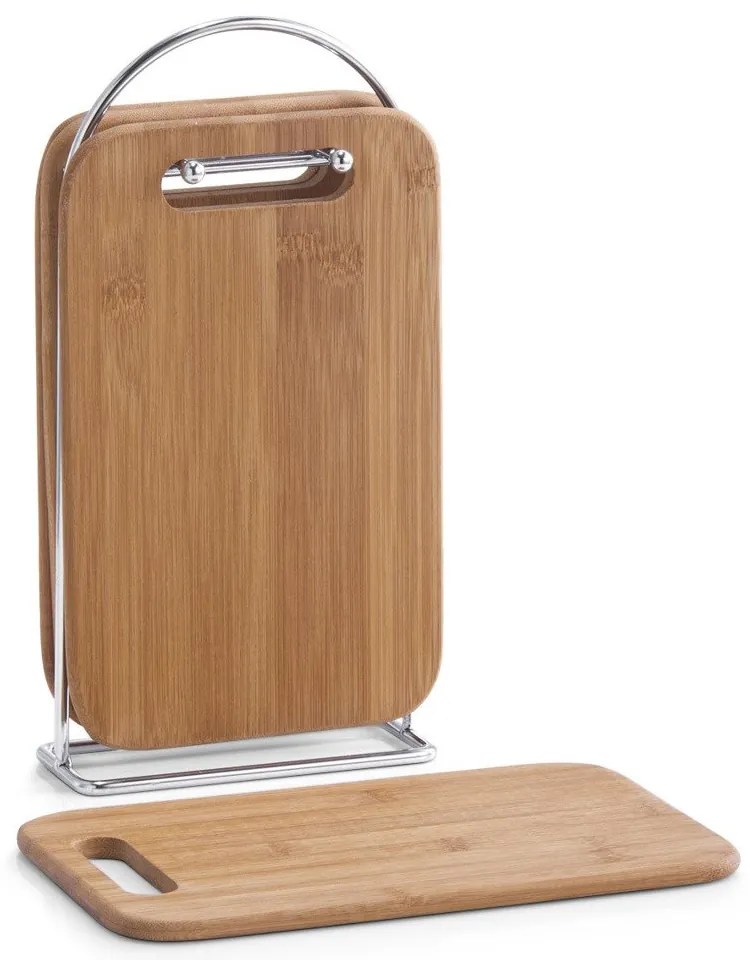 Set 4 tocatoare de bucătărie din bambus + suport inclus, ZELLER