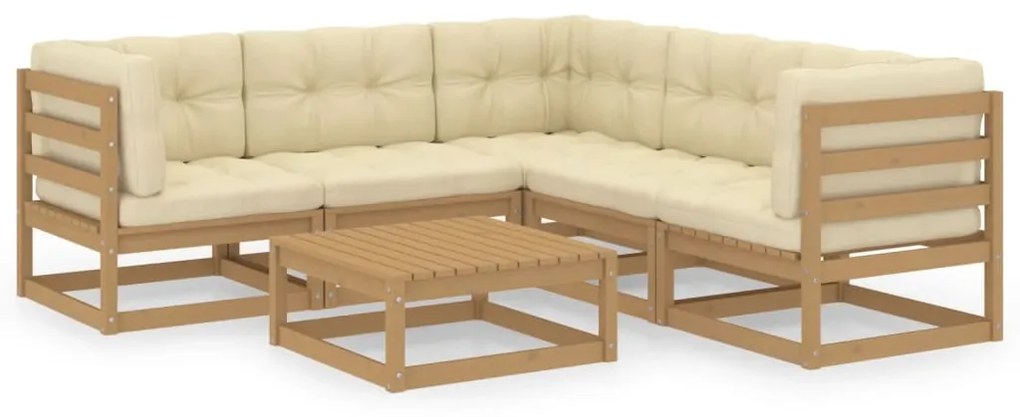 3076552 vidaXL Set mobilier de grădină cu perne, 6 piese, lemn masiv pin