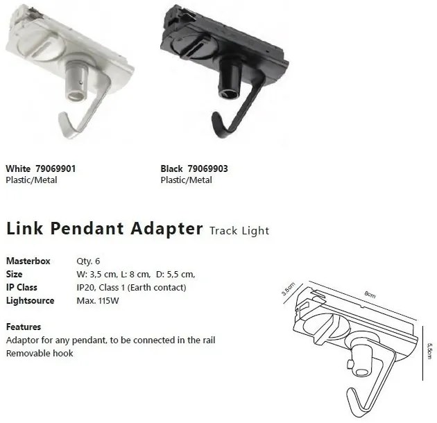 Sina monofazata alba Nordlux Link 1,8m