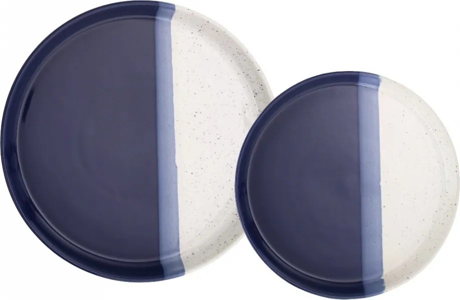 Set 2 Farfurii Artizan Albastru Arhitect (1 Farfurie 25 cm,1 Farfurie 20 cm)