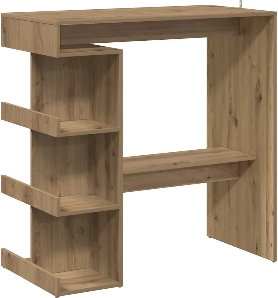vidaXL Masă bar cu raft de depozitare Stejar artizanal 100x48x101,5 cm