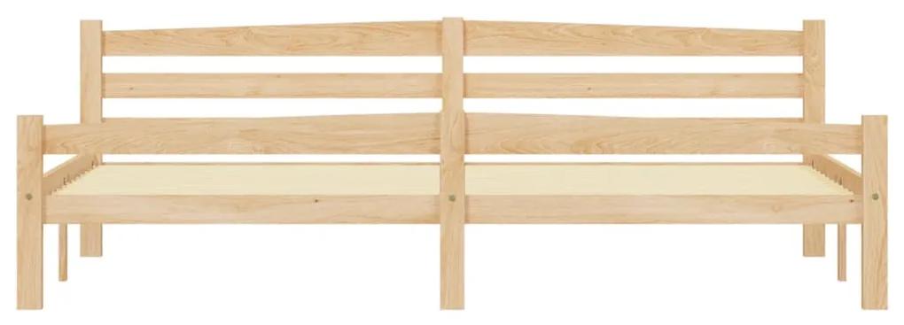 Cadru de pat cu 4 sertare, 200 x 200 cm, lemn masiv de pin Maro, 200 x 200 cm, 4 Sertare