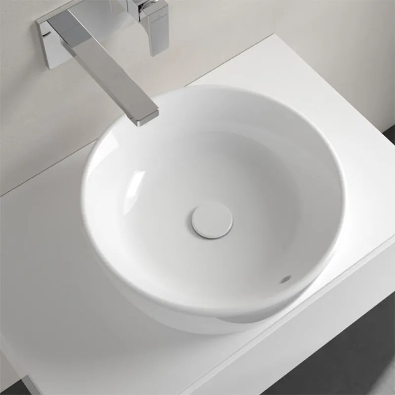 Lavoar pe blat, Villeroy & Boch, Architectura, rotund, 45 cm, cu preaplin, alb