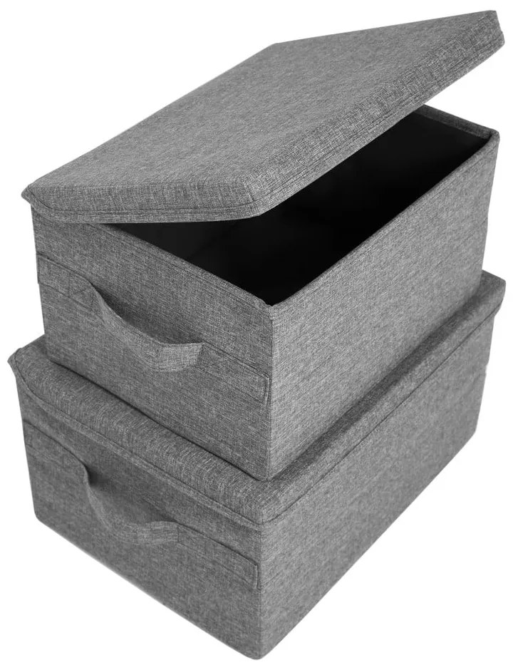 Cutie de depozitare gri din material textil cu capac 45x34x25 cm Soft Storage – Bigso
