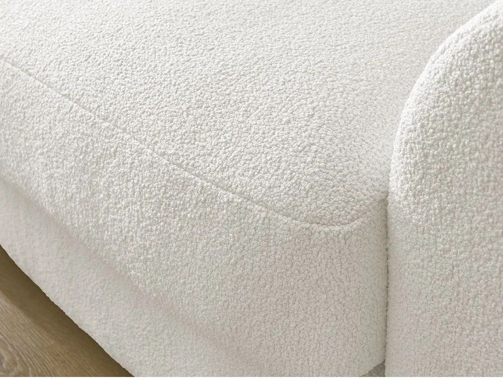 Colțar alb cu tapițerie din țesătură bouclé (cu colț pe partea stângă/cu șezlong) Leonore – Bobochic Paris