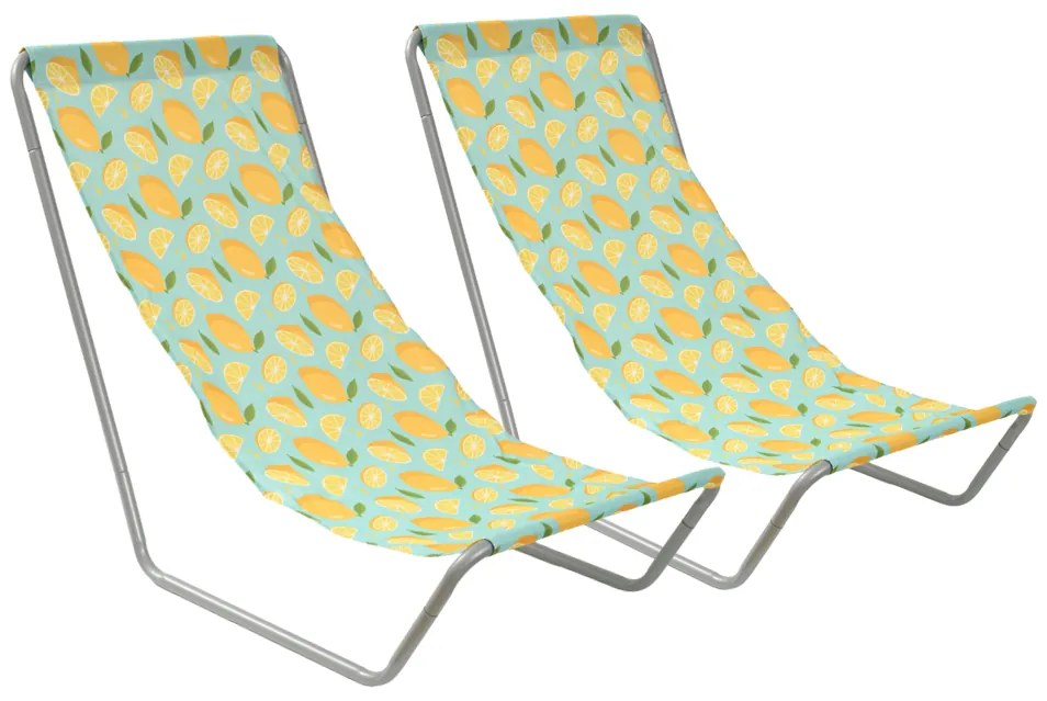 Set de 2 sezlonguri pliante pentru plaja SAND