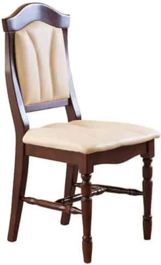 Scaun lemn masiv clasic Heritage cu Spătar Tapițat, 47 × 55 × 98 cm