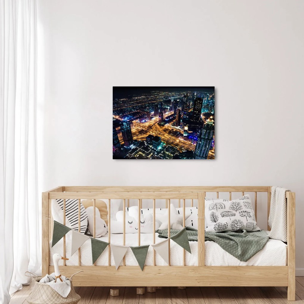 Tablou cu oraș nocturn (70x50 cm)