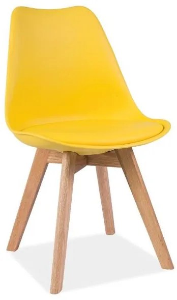 Scaun de masa Culoare Galben / Stejar, KRIS