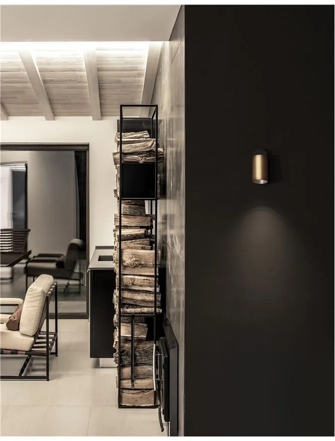 Aplica de perete / tavan design modern Inus negru, auriu satin
