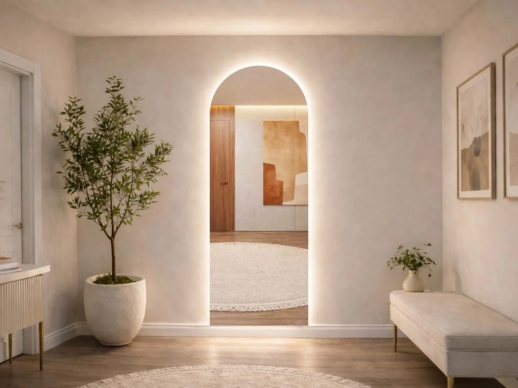 Oglindă atipică cu iluminare A38 68×180