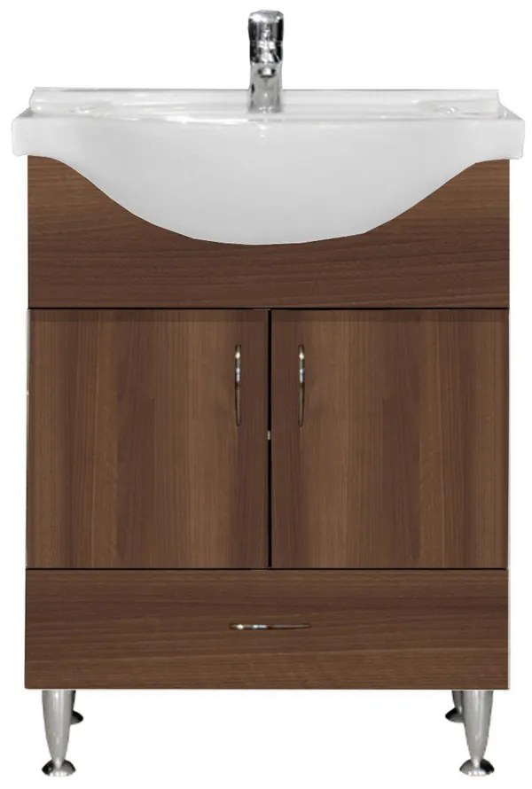 Dulap inferior Bianca Plus 65 cu lavoar, culoare Aida nuc