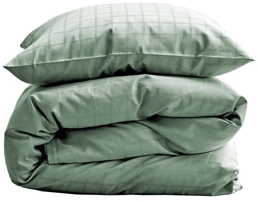 Lenjerie de pat verde/verde-deschis din damasc pentru pat de o persoană 140x200 cm Clear – Södahl