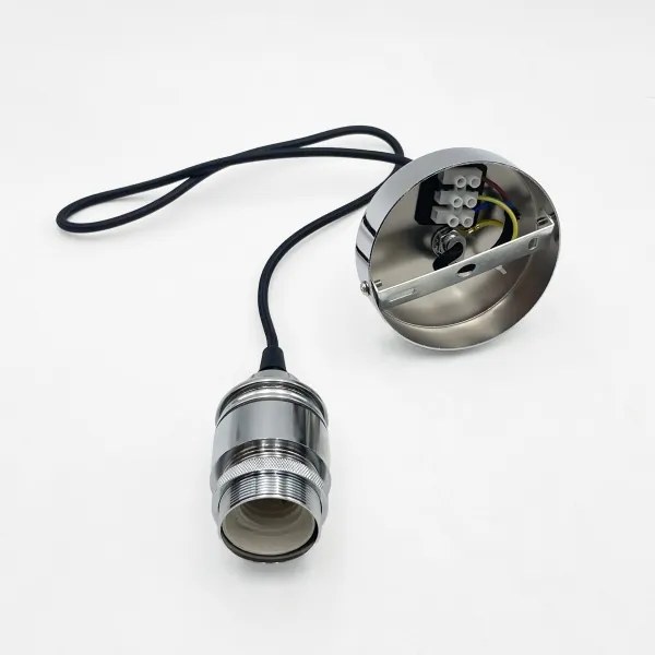 Lustră suspendată pe cablu JULL 1xE27/15W/230V crom lucios/sticlă transparentă