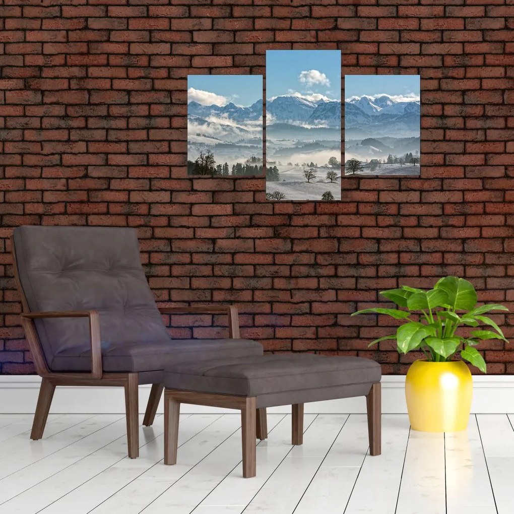 Tablou cu munții înzăpeziți (90x60 cm)