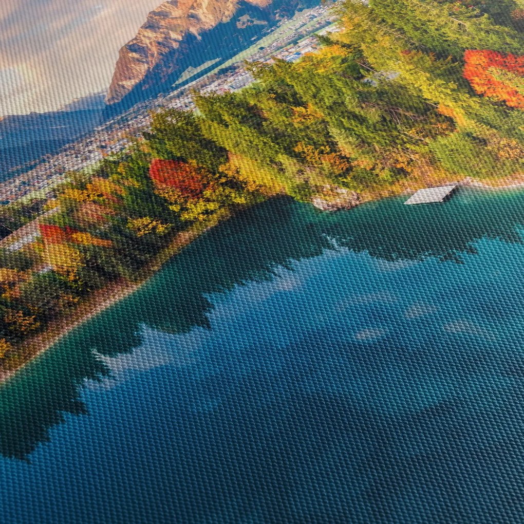 Tablou - Lacul Urisee, Austria (cu ceas) (90x30 cm)