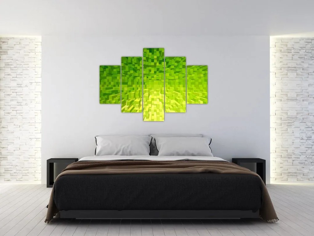 Tabloul cuburilor galbenverzui (150x105 cm)