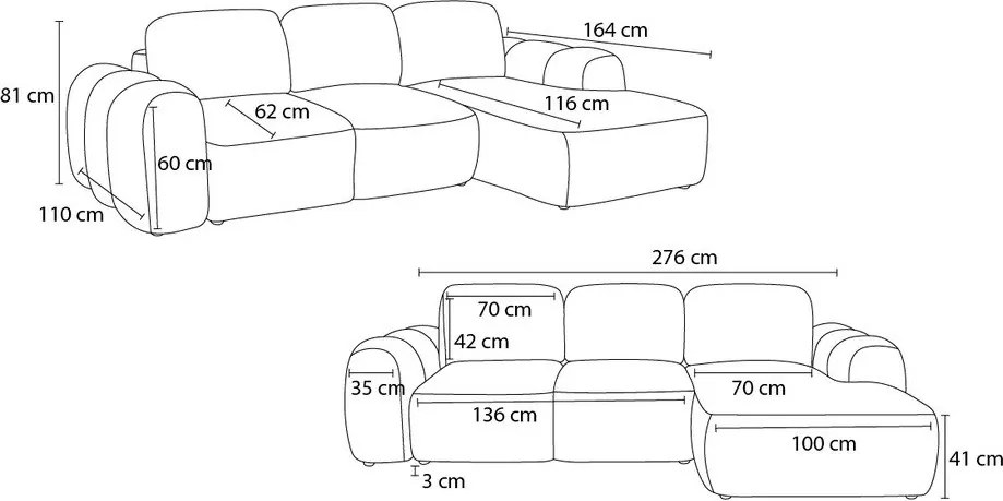 Colțar verde extensibil/cu spațiu de depozitare cu tapițerie din țesătură bouclé (cu colț pe partea stângă/cu șezlong) Montaigne – Bobochic Paris