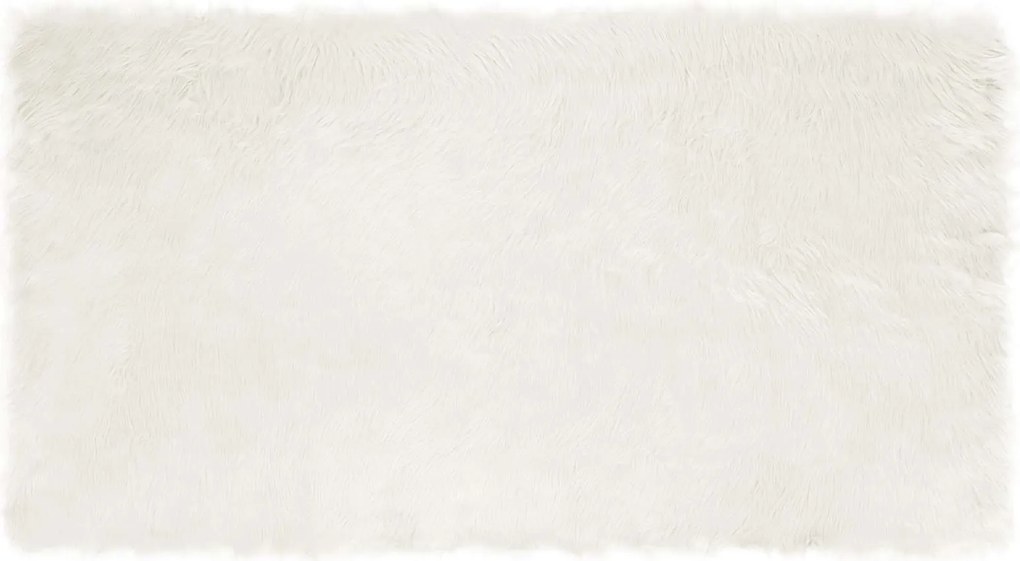 vidaXL Covor din Lână Faux Tafalla Alb 60 x 110 cm Poliester