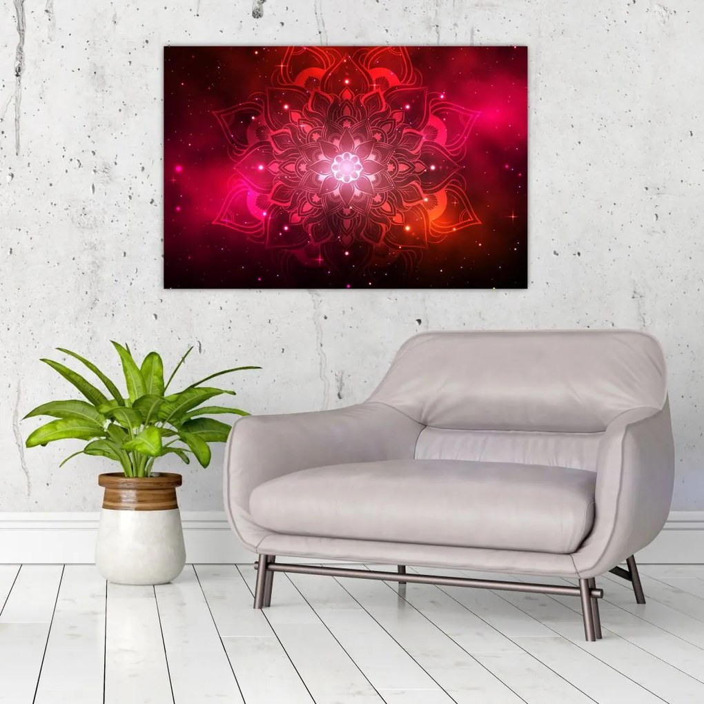 Tablou abstracției roșii (90x60 cm)