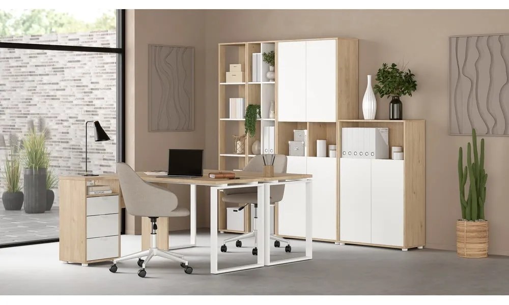 Bibliotecă cu aspect de lemn de stejar 80x124 cm Sign – Tvilum