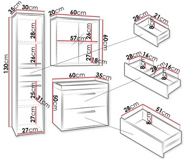 Mobilier baie Tameko I (Negru grafit + Negru) (cu iluminat LED albastru). 1104046
