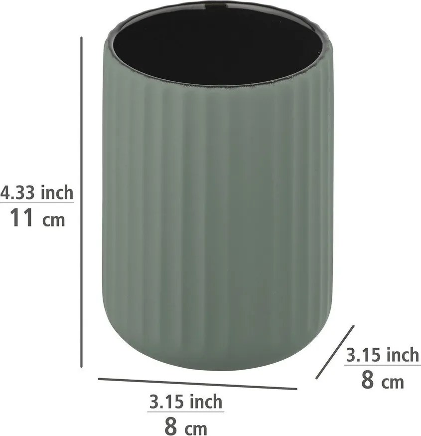 Suport din ceramică pentru periuțe de dinți Wenko Belluno, verde