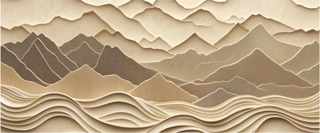 Tablou - Linii Montane 3D (120x50 cm)