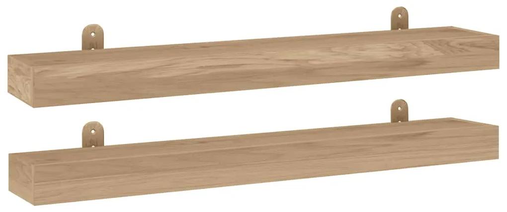 340756 vidaXL Rafturi de perete, 2 buc., 90x15x4 cm, lemn masiv de tec