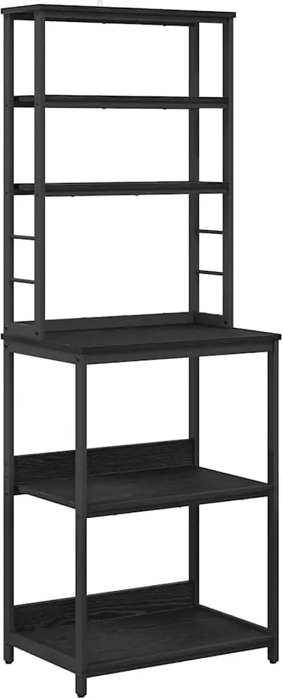 vidaXL Raft de bucătărie Stejar Negru 60 x 40 x 168 cm Lemn compozit