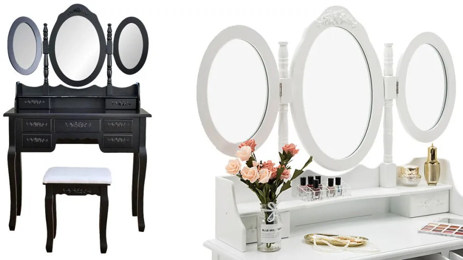 Masă de toaletă Milano, disponibilă în mai multe culori - alb