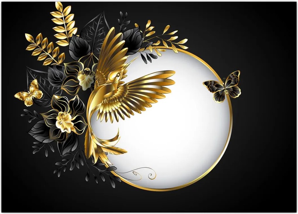 Tablou - Bile cu motive aurii (70x50 cm)