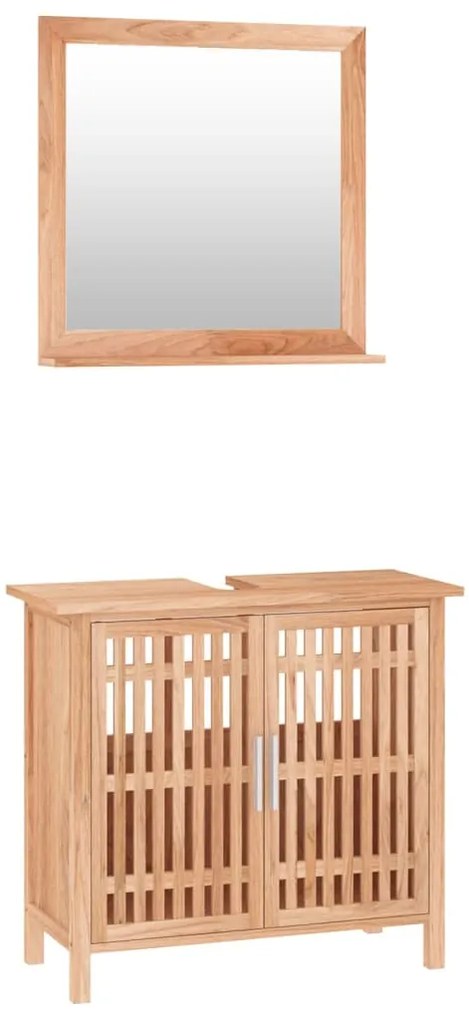 3185783 vidaXL Set mobilier de baie, 2 piese, lemn masiv de nuc