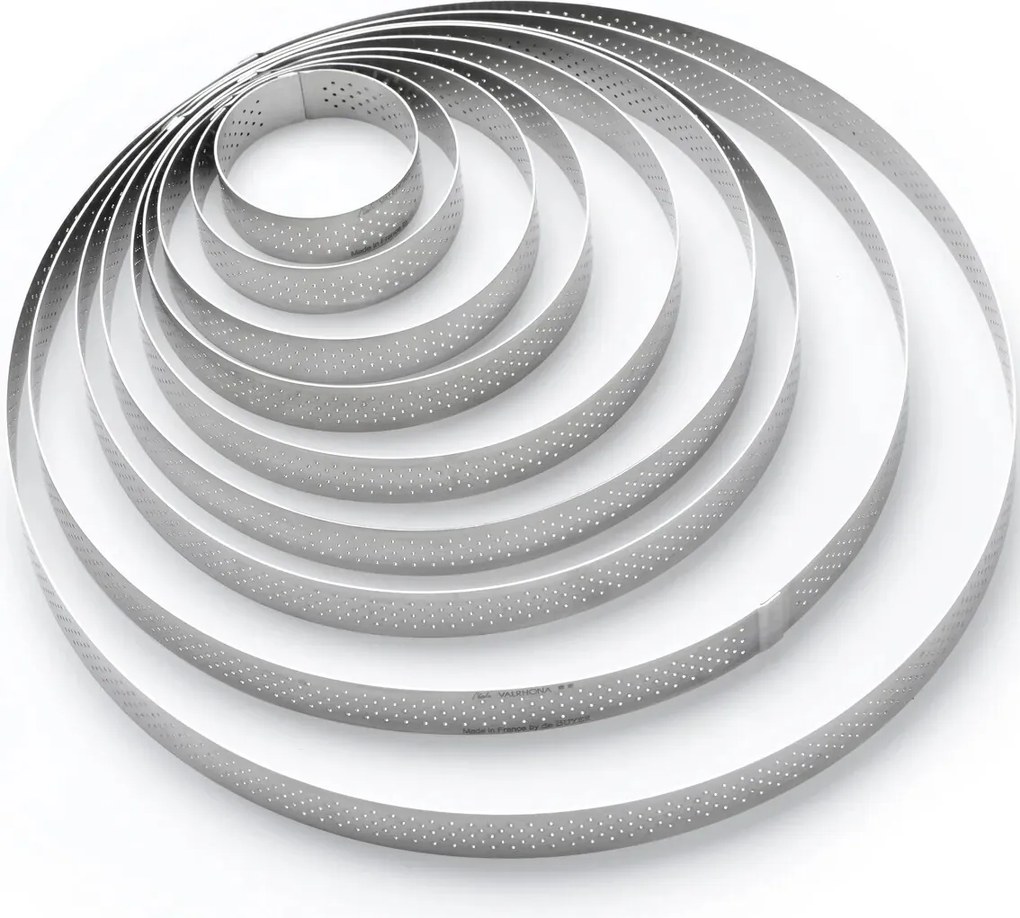 Inel de tort perforat cadru rotund De Buyer 3098.09, 24,5 cm, oțel inoxidabil, 24,5 cm