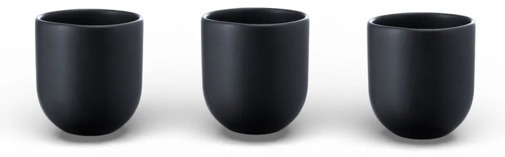 Set 3 cesti cafea Pahare Novum Trio Vulcano, glazura mata, 250ml