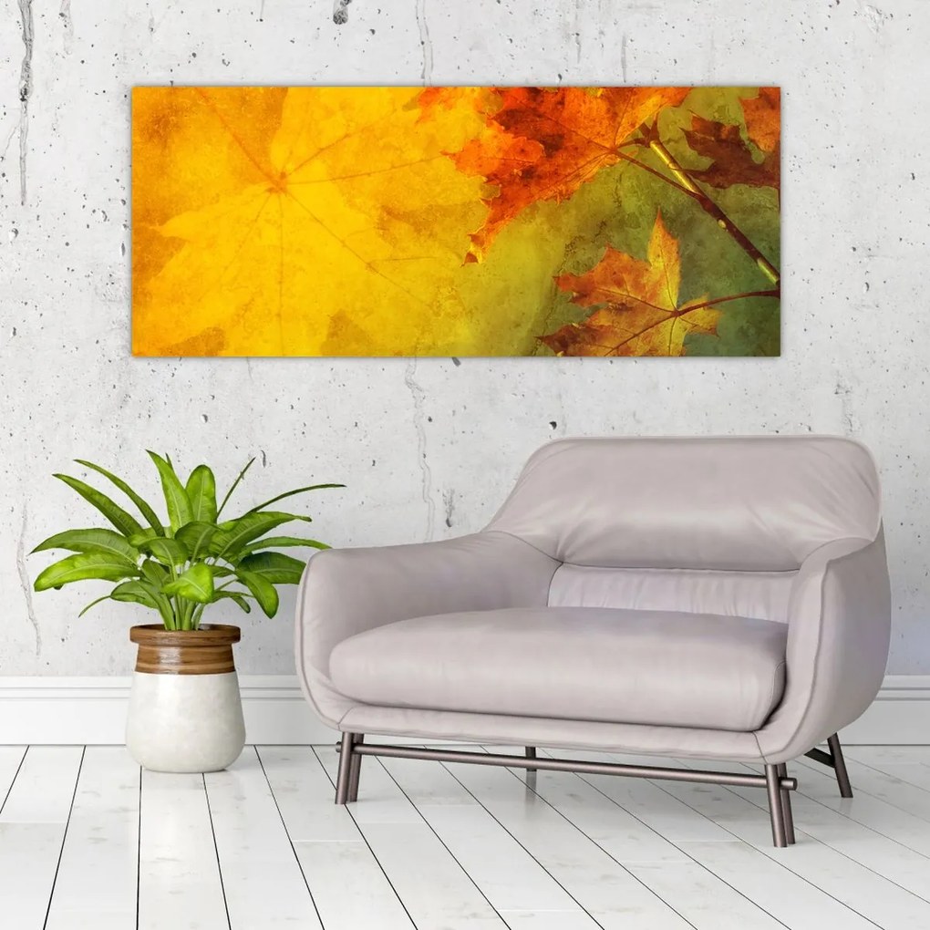 Tablou - Frunze de toamnă (120x50 cm)