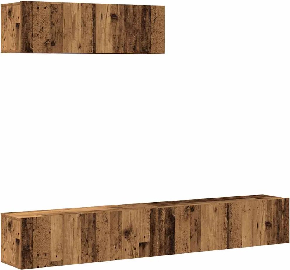 vidaXL Set dulap TV 3 piese montat pe perete lemn vechi lemn prelucrat