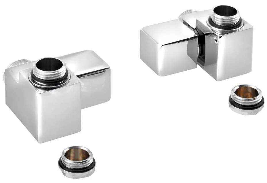 Sapho - Set de racordare pentru ventile unghiulare CUBE COMBI, 2 buc., pentru partea dreaptă / crom lucios