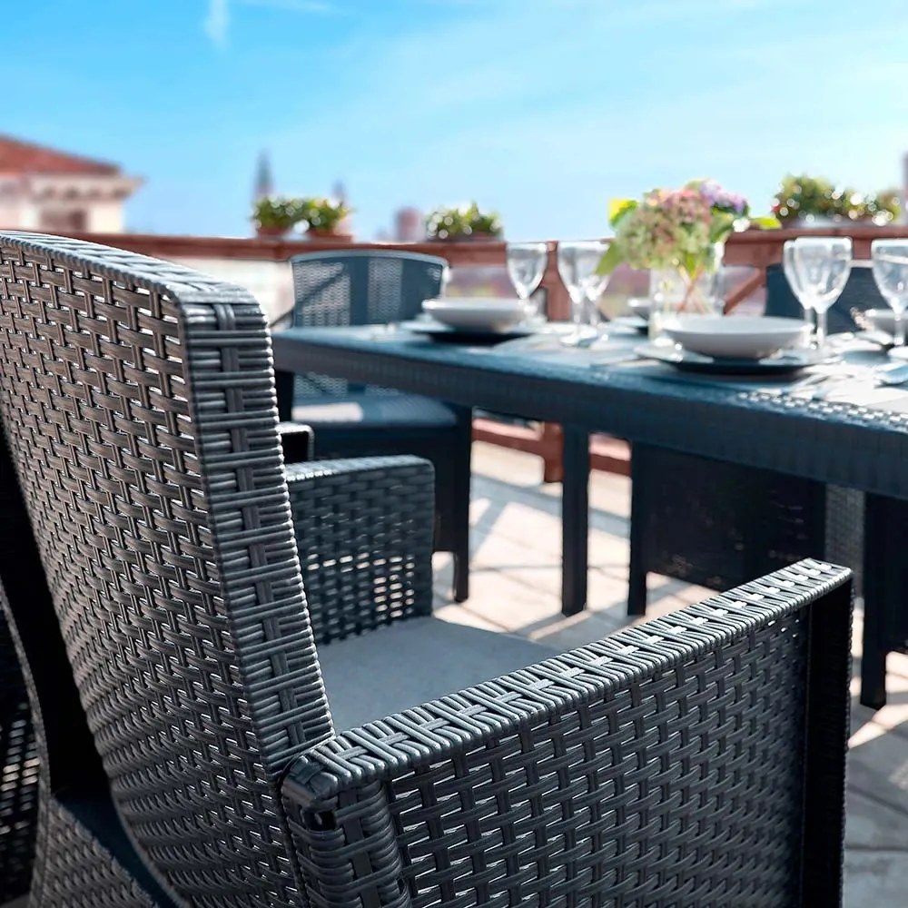 Fotoliu Lima din ratan artificial, grafit