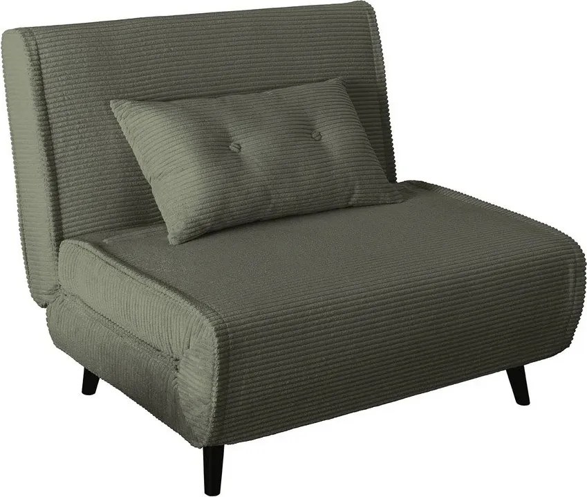 Fotoliu Pat SMART MULTIFUNCTION 100cm catifea raiata verde